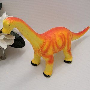 Rare Toysmith Toy Smith Big Huge Yellow Ornage Dinosaur Rubber